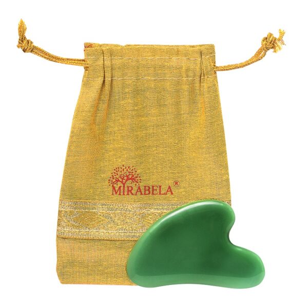 Green Aventurine Gua Sha with pouch by Mirabela