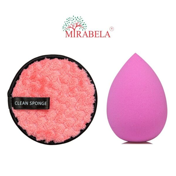 Mirabela Makeup Remover Pad and Beauty Blender Makeup Sponge in Pink color available in India